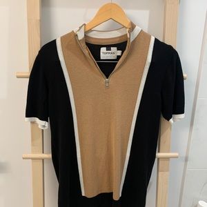 Men’s TOPMAN Short Sleeve Muscle Fit Mock Neck